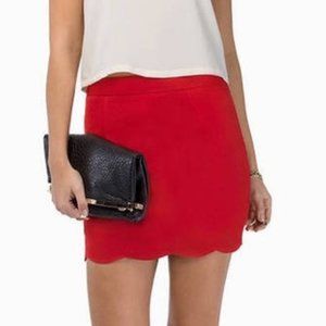 VALENTINE  Mermaid Scalloped Mini Skirt